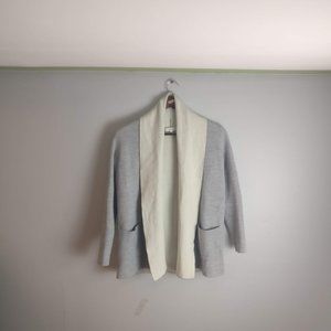 Open Front Merino Wool Knit Cardigan 100% Merino Wool Non Itchy Fabric GRAY